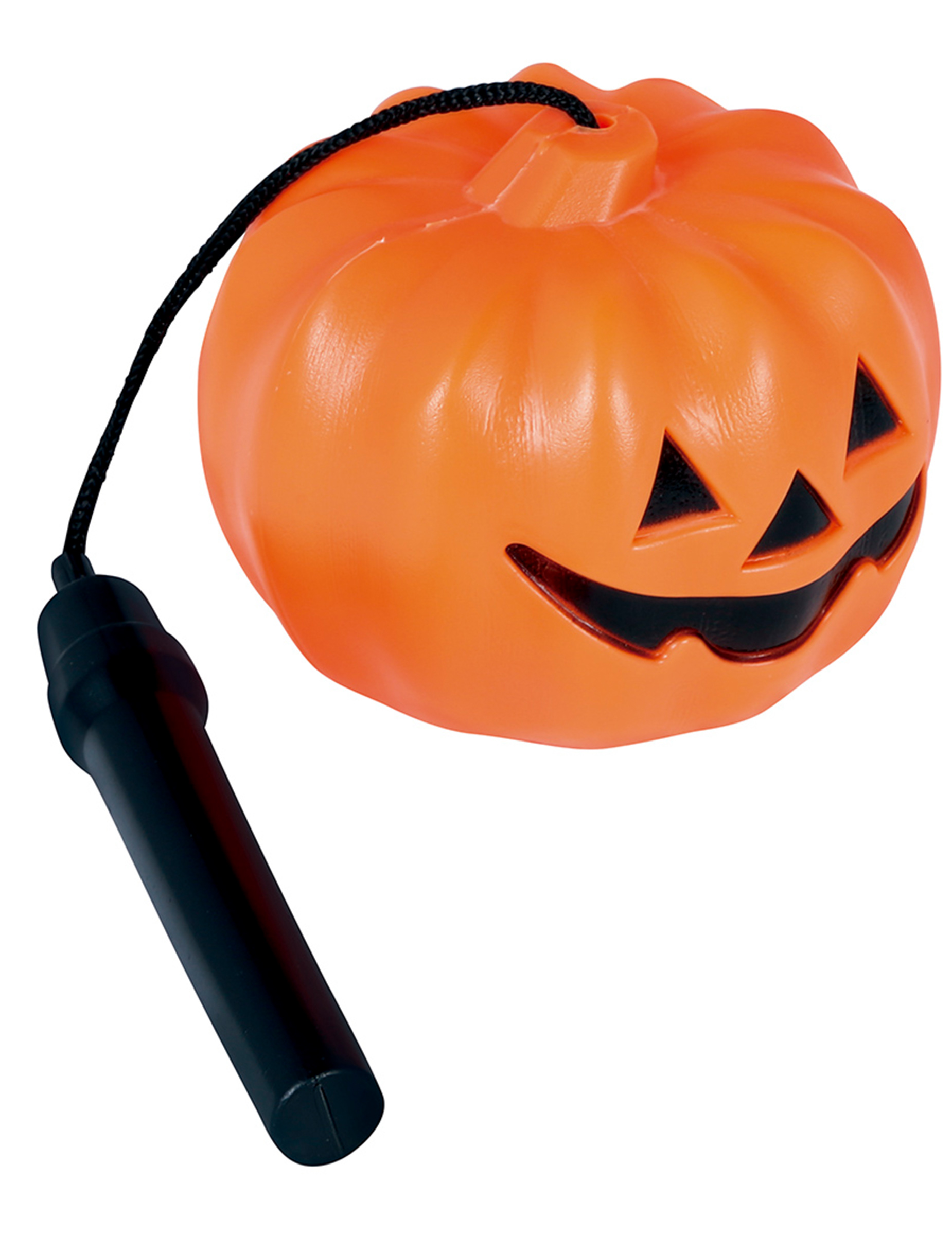 Lampe torche citrouille orange manche décorés Halloween