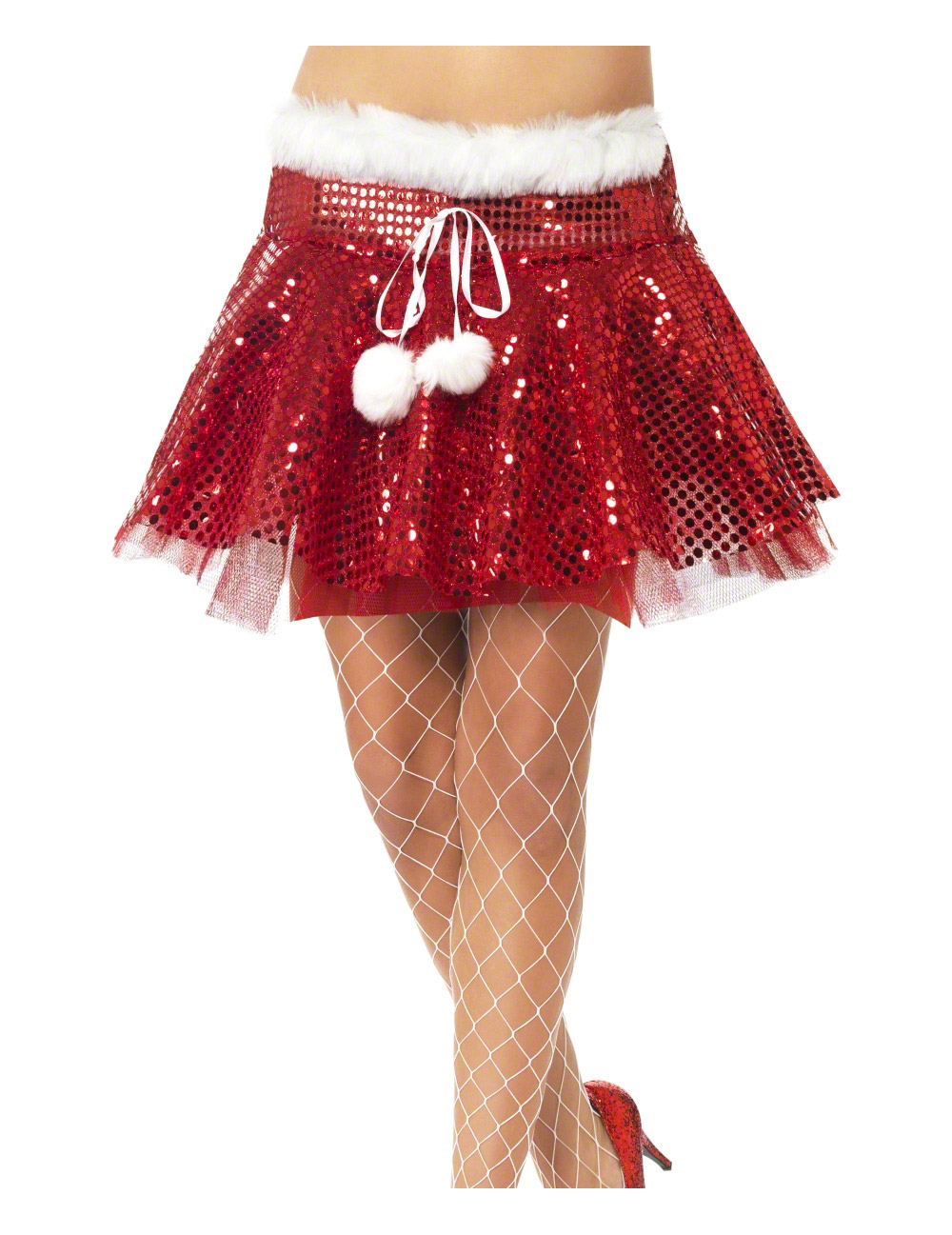Jupon rouge à paillettes femme Noël