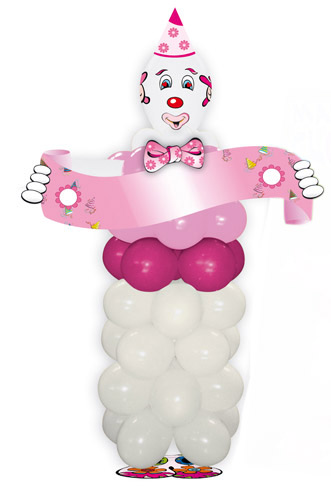 Kit ballons en forme de clown rose
