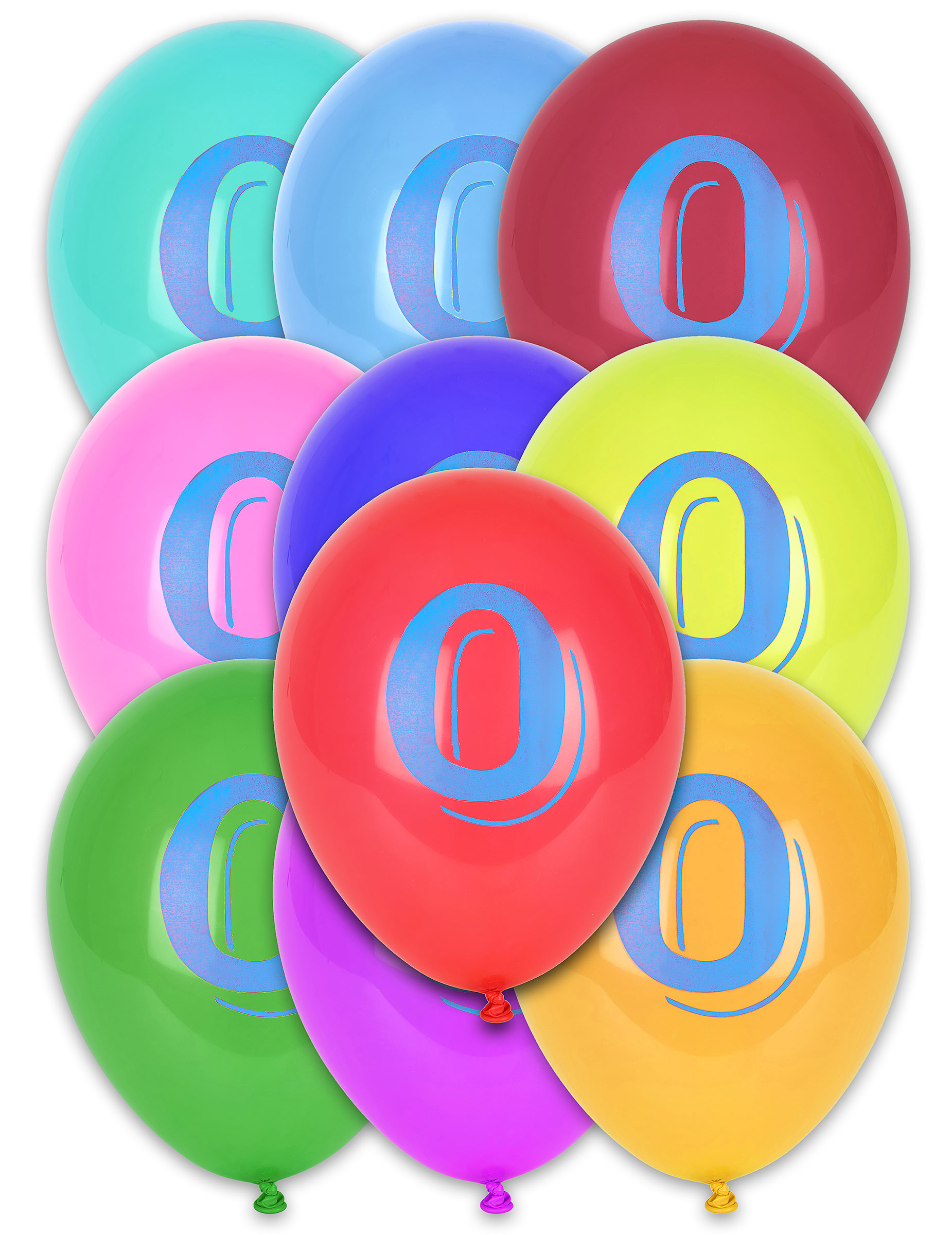 10 Ballons chiffre 0