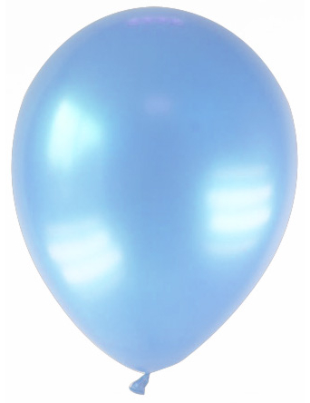 12 Ballons métallisés bleu clair 28 cm