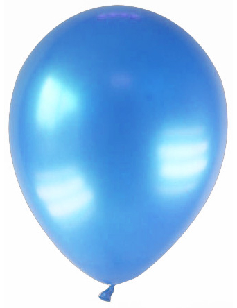 12 Ballons métallisés bleus 28 cm