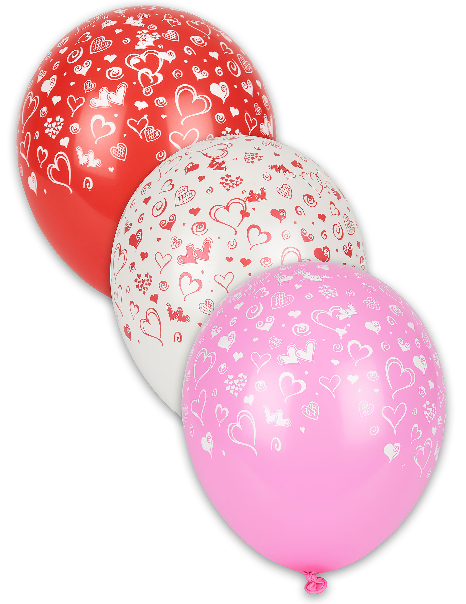 8 Ballons imprimés coeurs