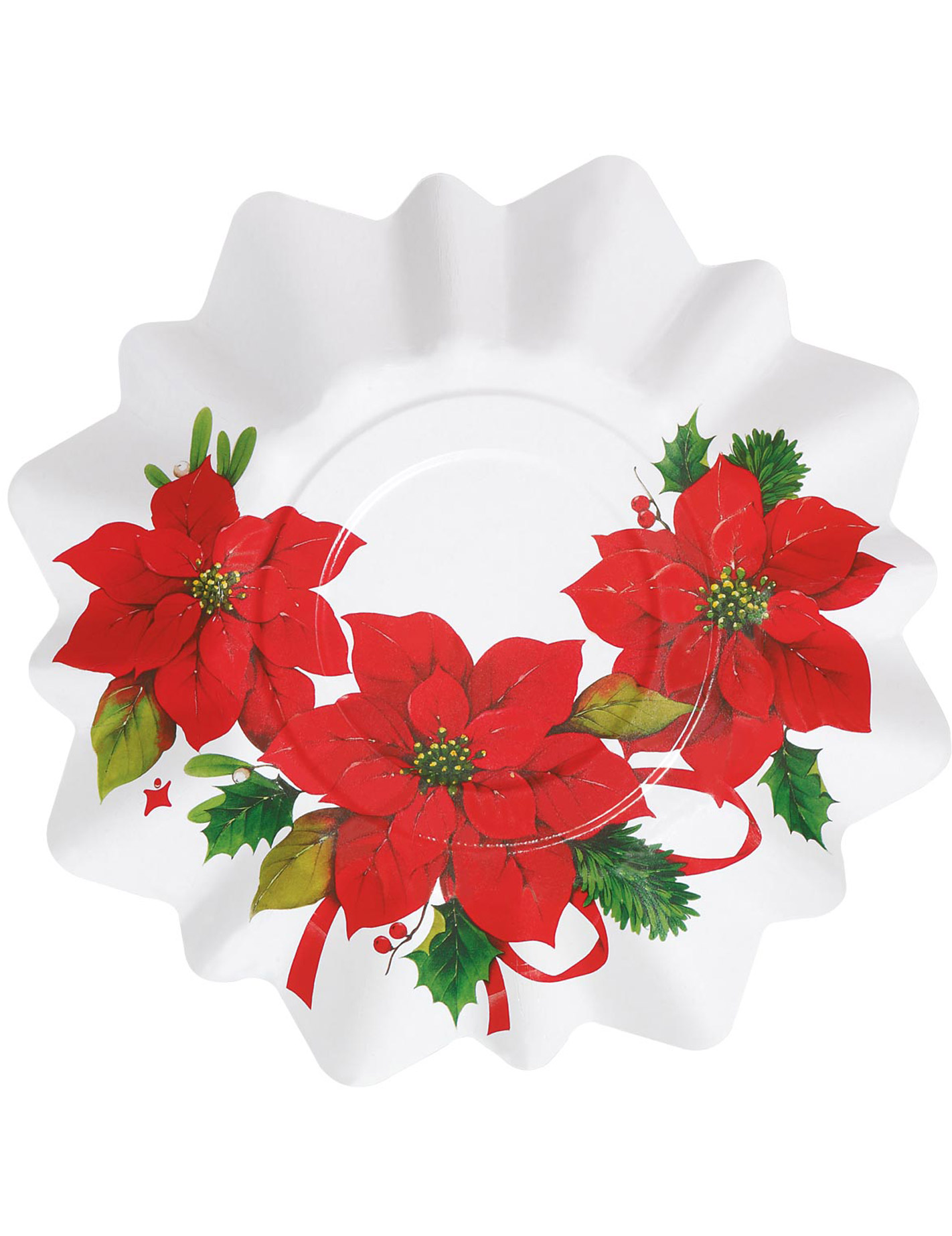 8 Assiettes plates Fleur de Noël
