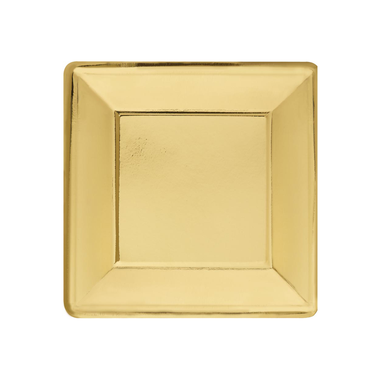 8 Assiettes carrées carton or 19 cm