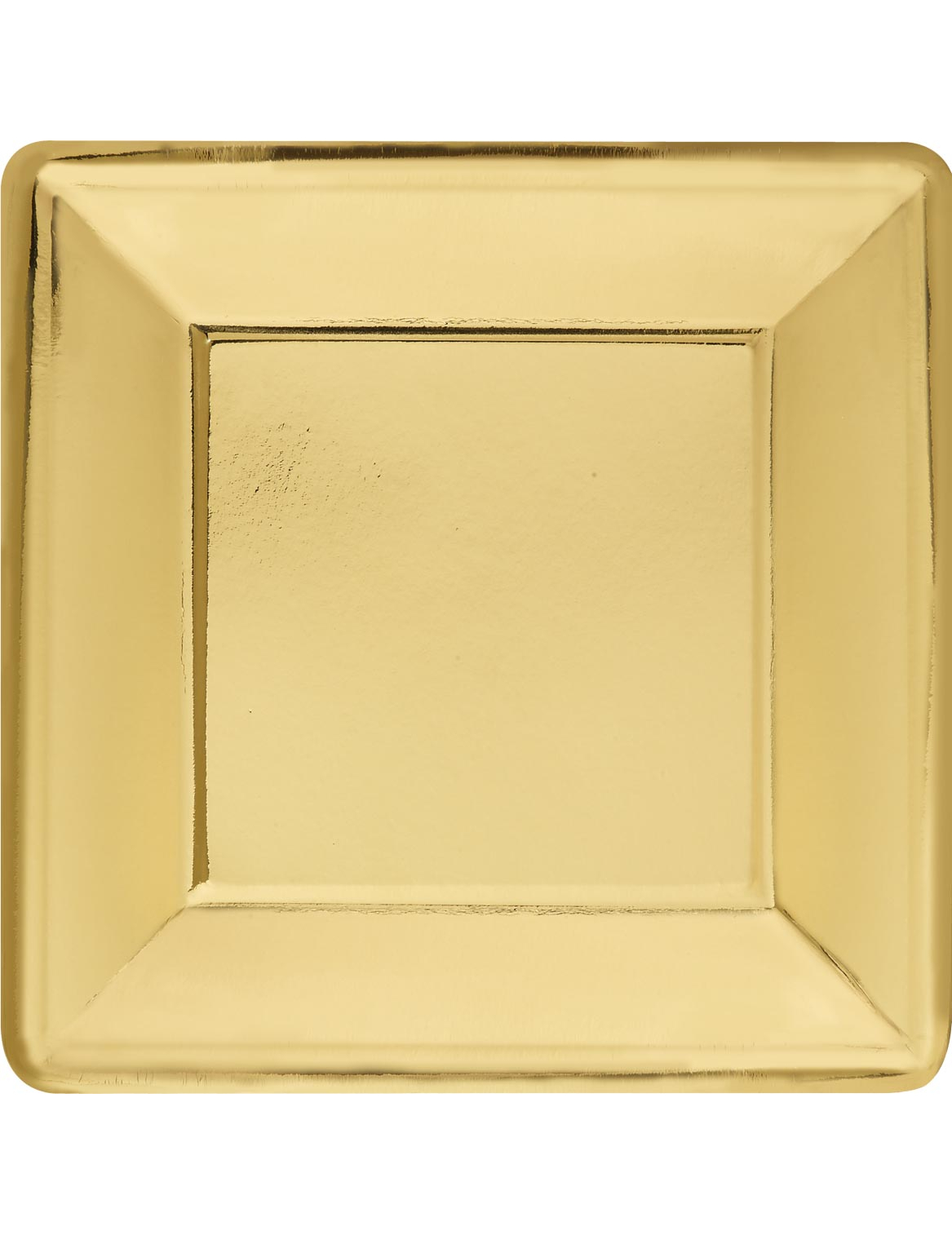 8 Grandes assiettes carrées en or