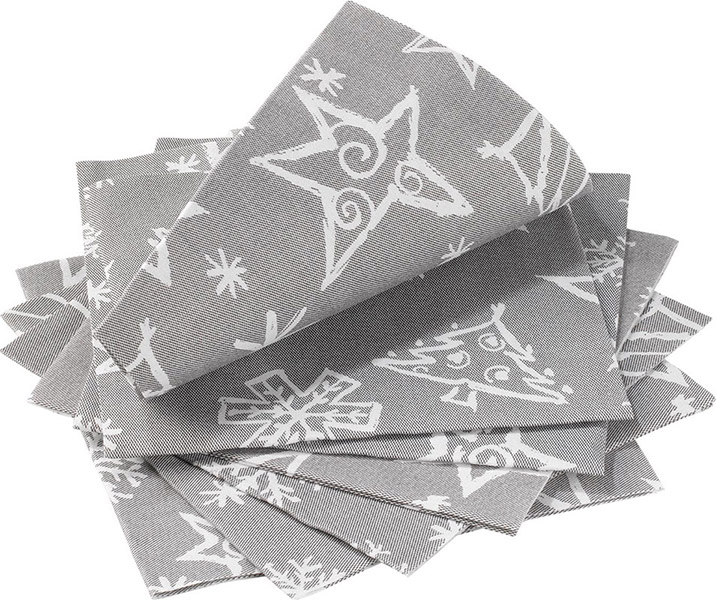 14 Serviettes en papier Chistmas Star gris 33 x 33 cm