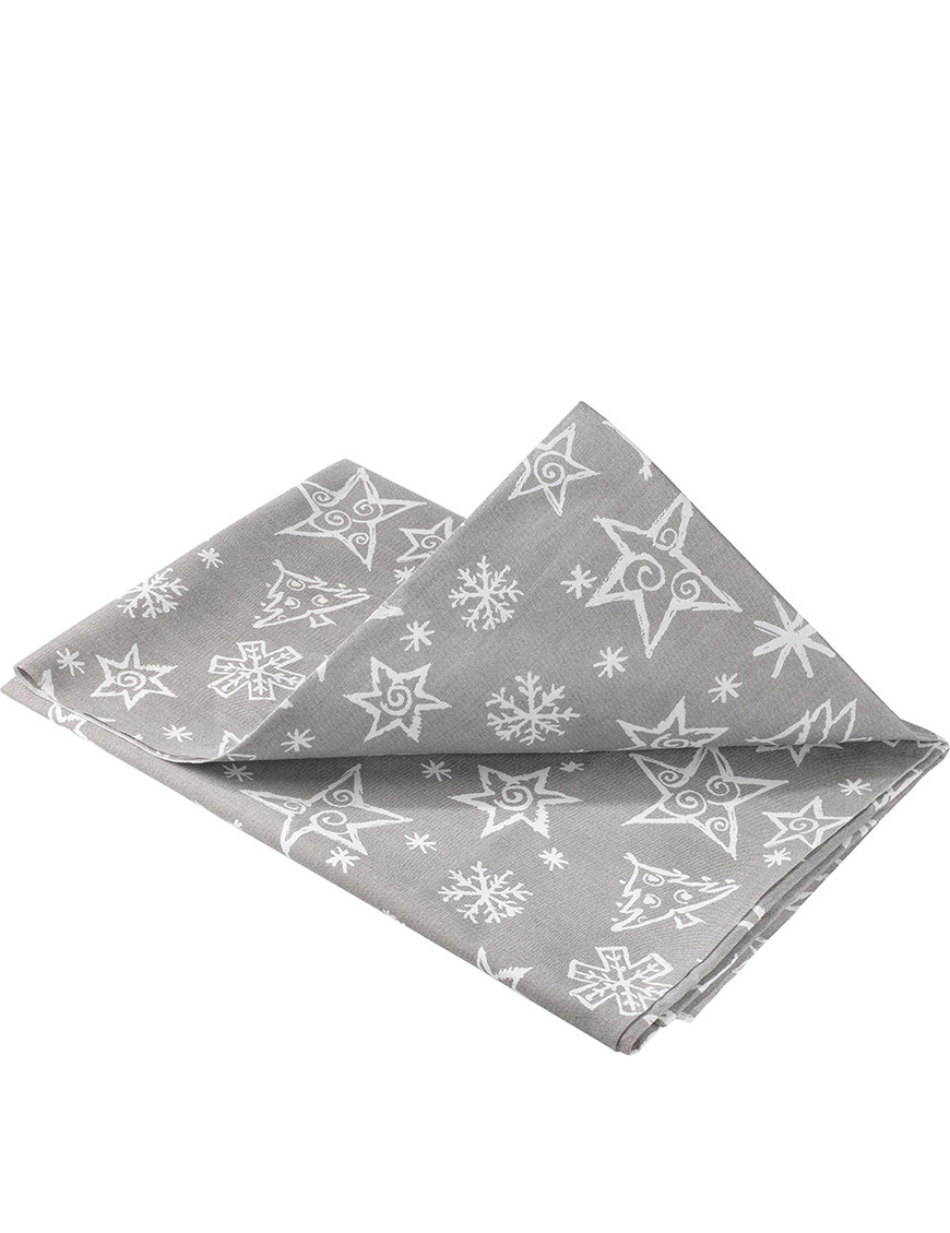Nappe Christmas star gris