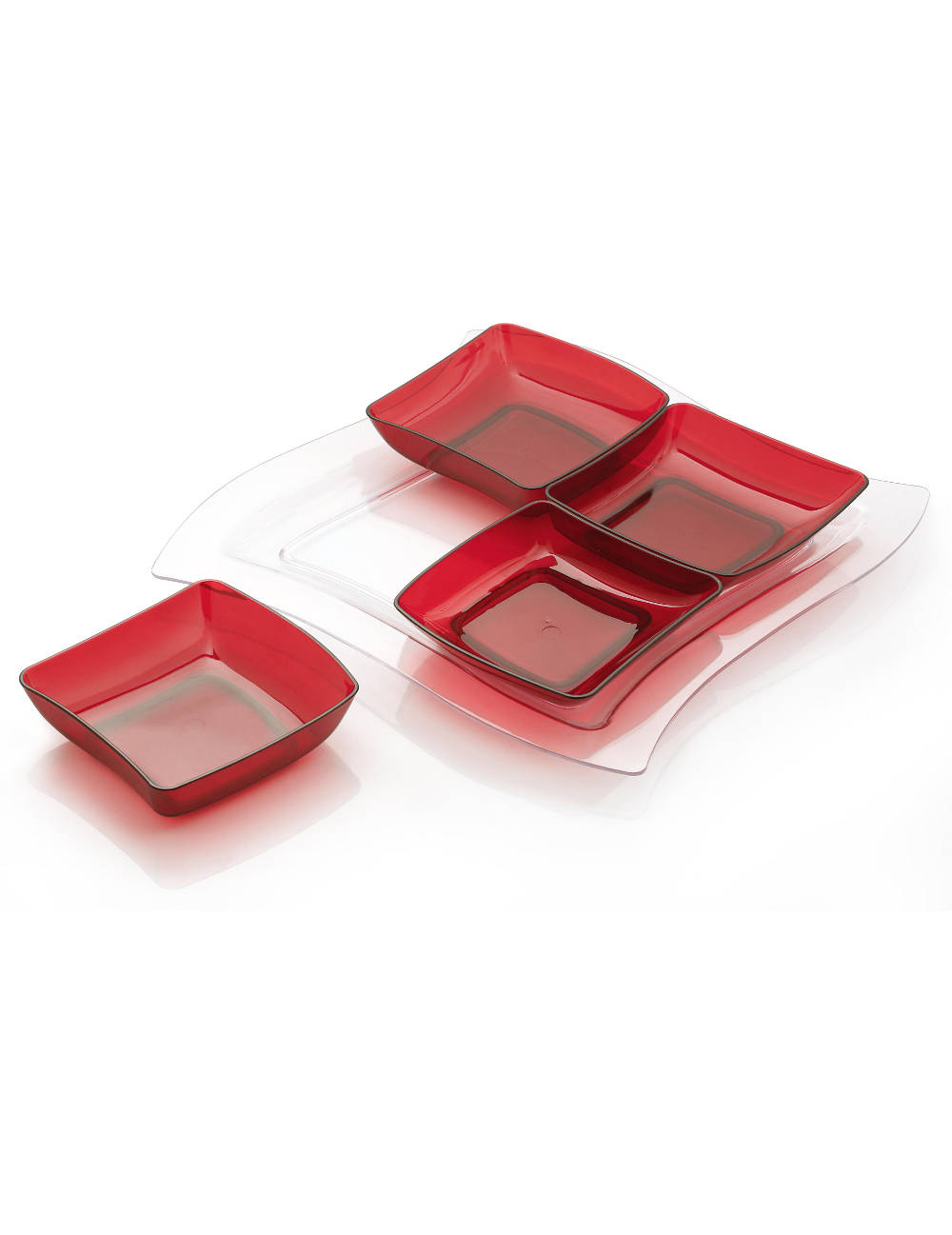 Plateau avec ramequins Puzzle rouge