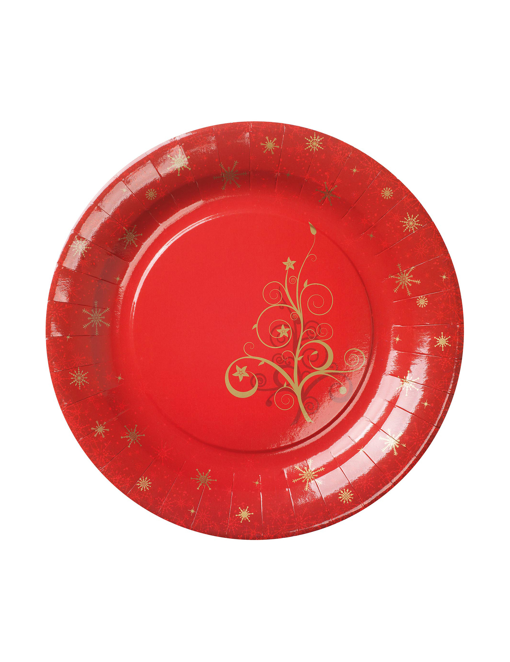 10 Assiettes carton rouges Sapin