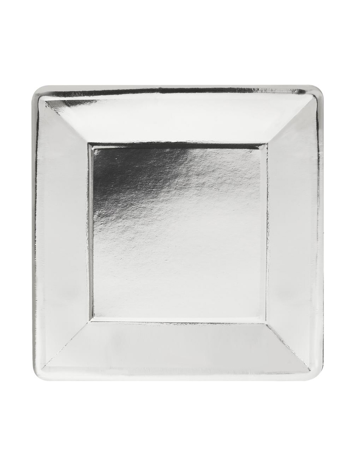 8 Petites assiettes carrées argentées 19 cm