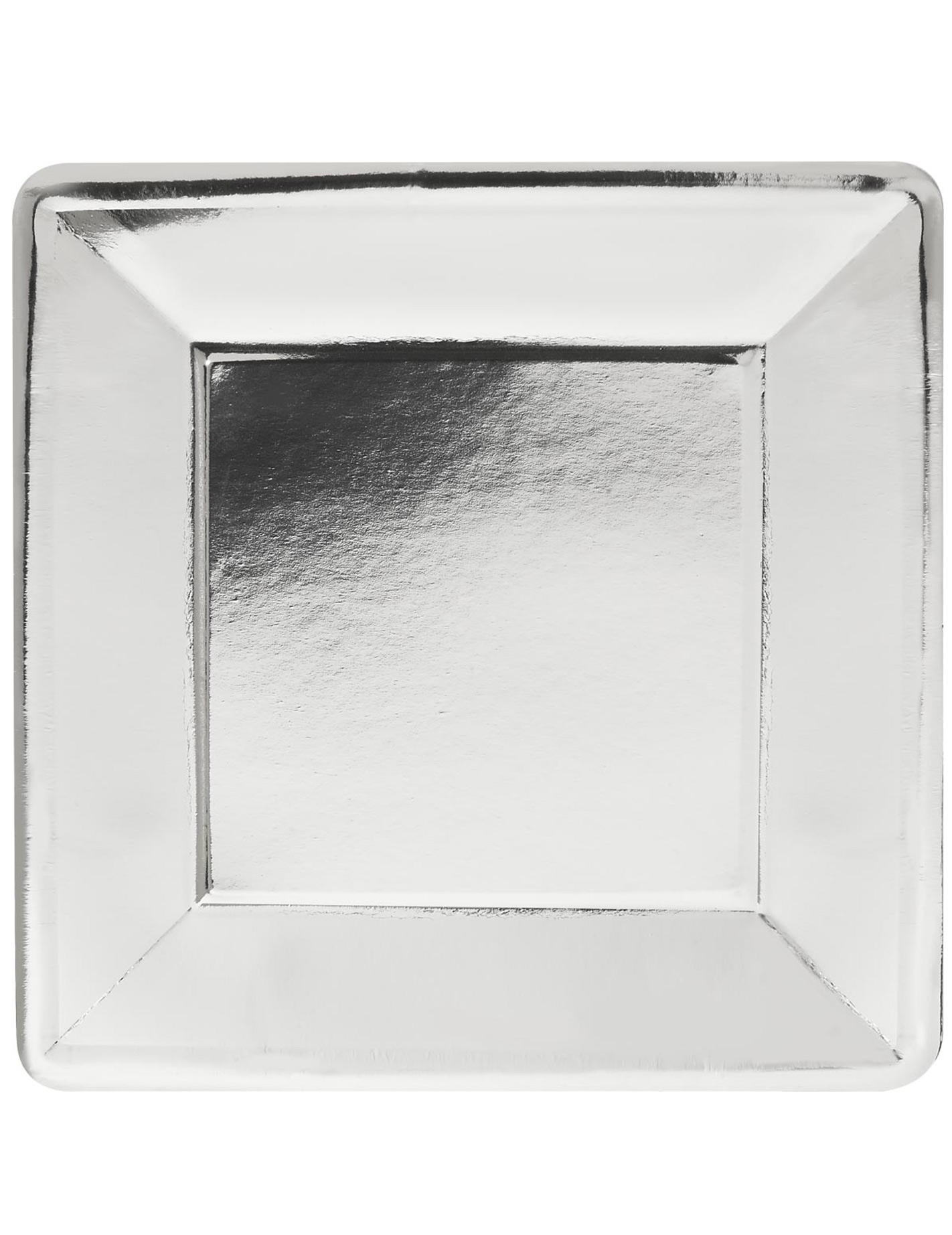 8 Assiettes carrées argentée