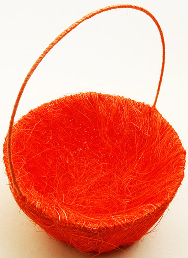 Panier en sisal orange