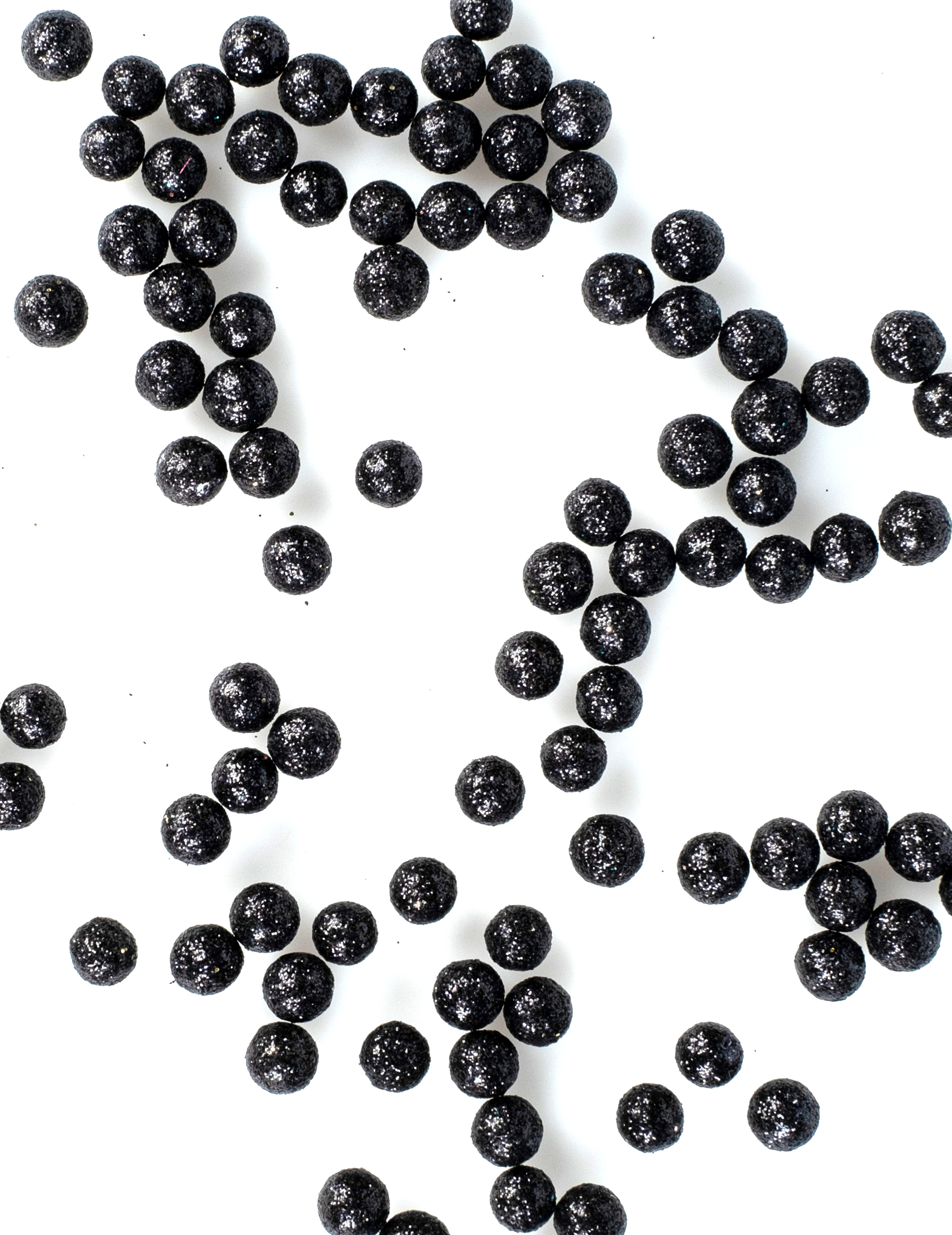 Mini boules pailletées noires 8 mm 10 gr