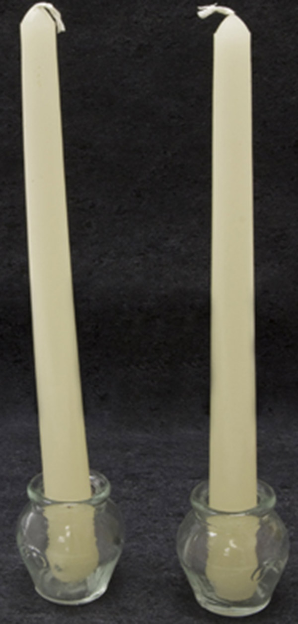 2 Bougies pour chandelier ivoire