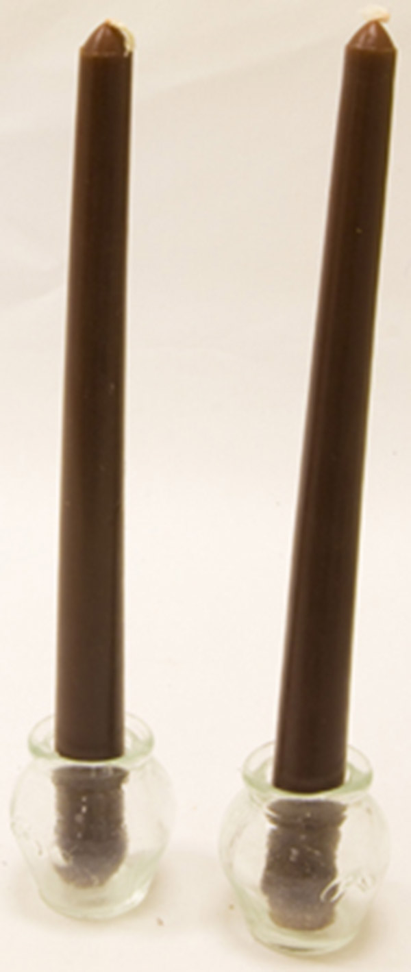 2 Bougies pour chandelier marron