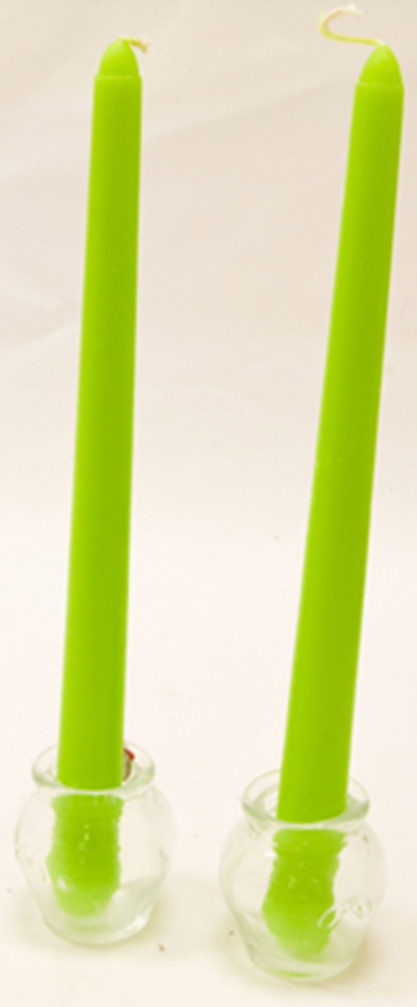 2 Bougies pour chandelier verts anis