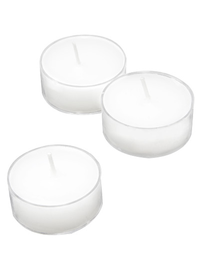 6 Bougies chauffe-plats blanches 3,5 cm