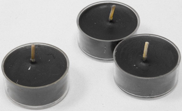 6 Bougies chauffe-plats noires