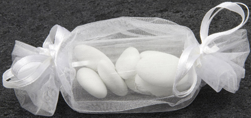 12 Ballotins organza blanc