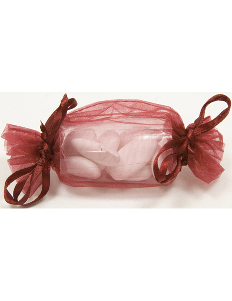 12 Ballotins organza bordeaux