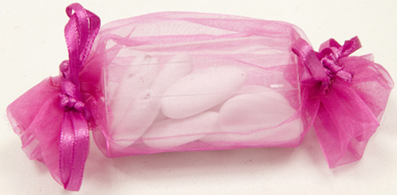12 Ballotins organza fuchsia 