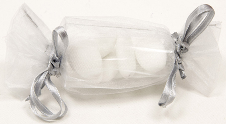 12 Ballotins organza gris