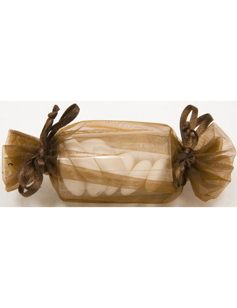 12 Ballotins organza marron