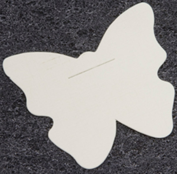 10 Cartes unies papillons blanches 4 x 5 cm