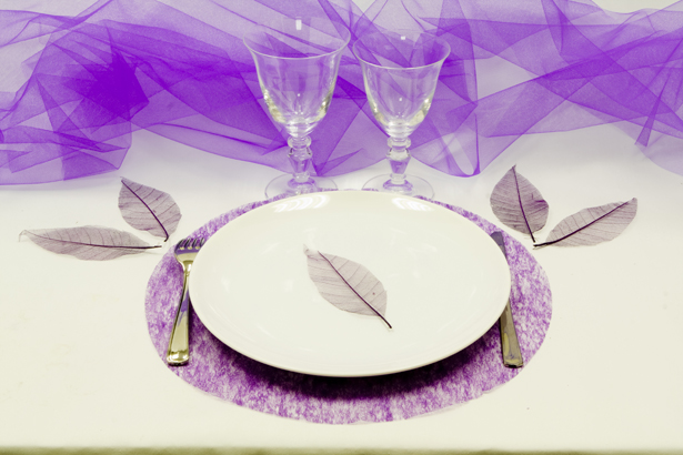 4 Sets de table ronds prune