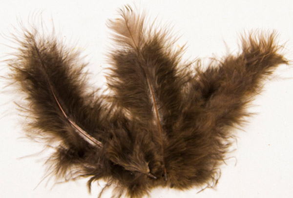 20 Plumes de décoration marron 5,5 cm