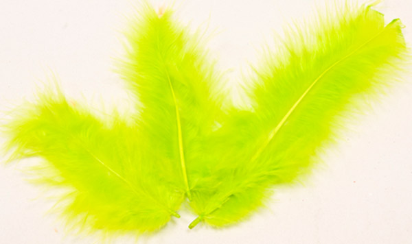 20 Plumes de décoration vertes anis 5,5 cm