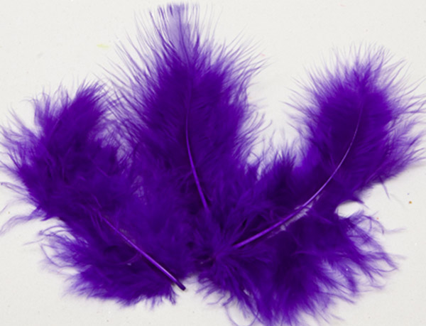 20 Plumes de décoration prune 5,5 cm