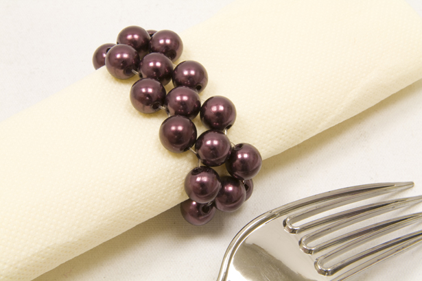 2 ronds de serviette en perles marron