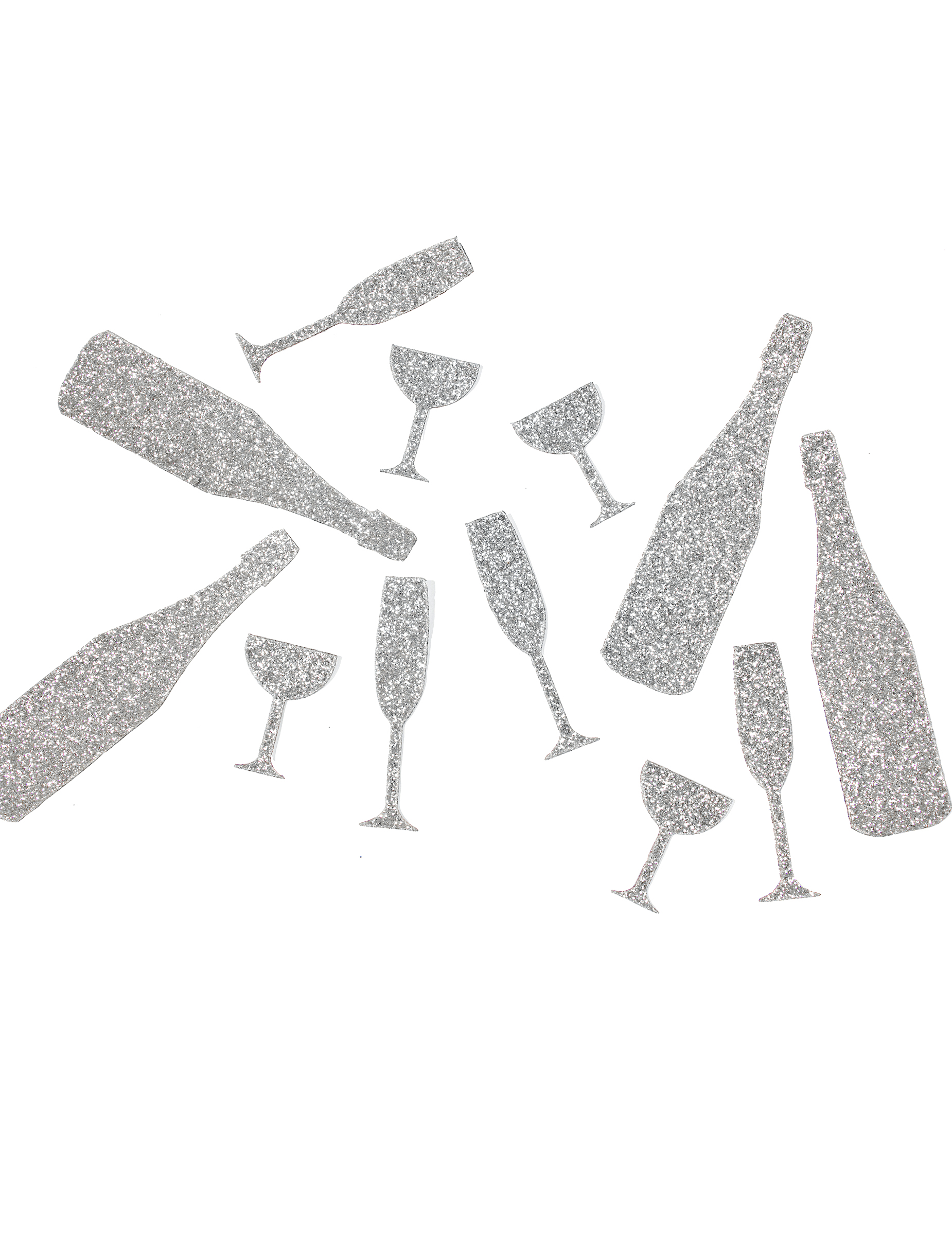 12 Confettis de table champagne argentés 10 g