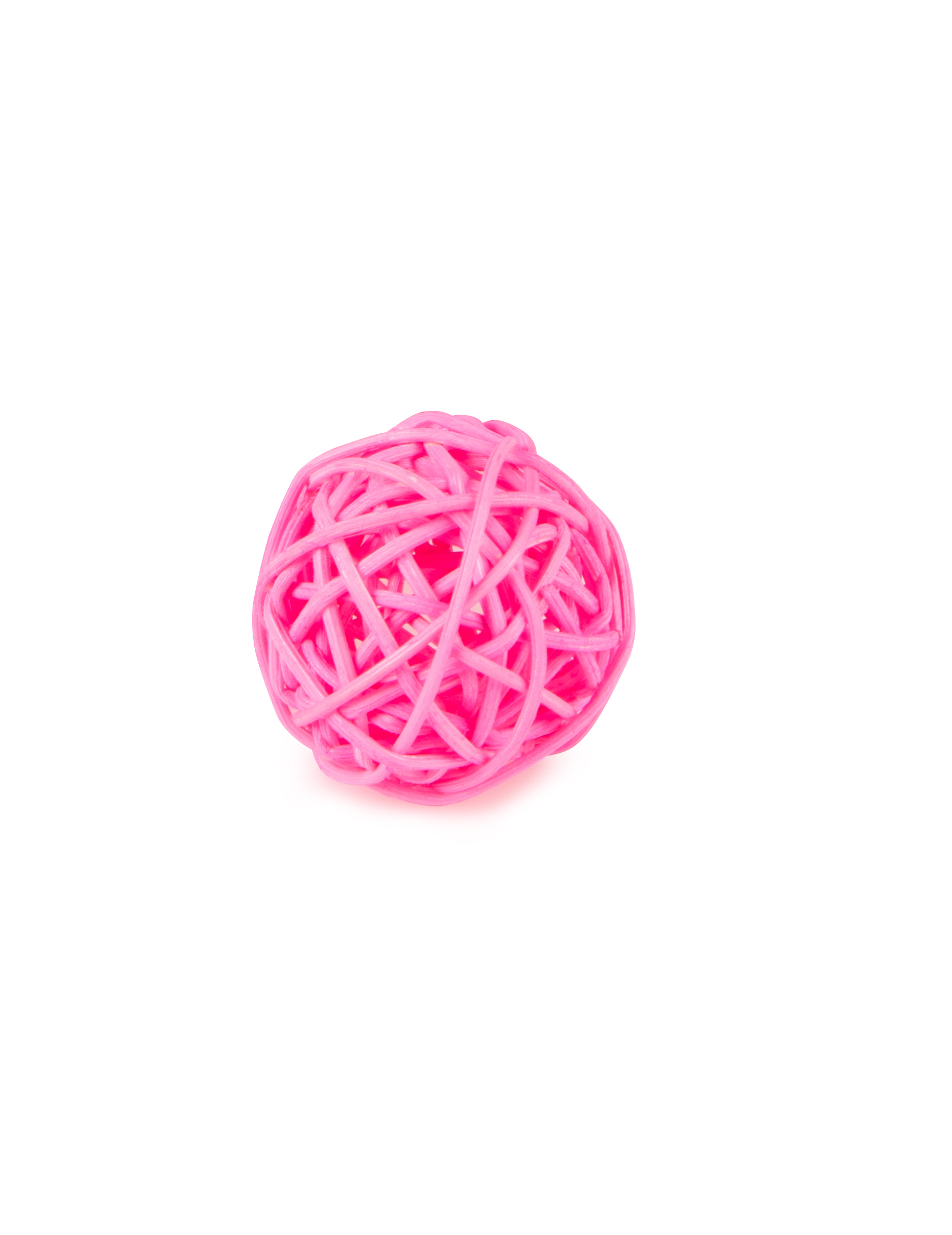 6 Boules en osier fuchsias 3,5 cm