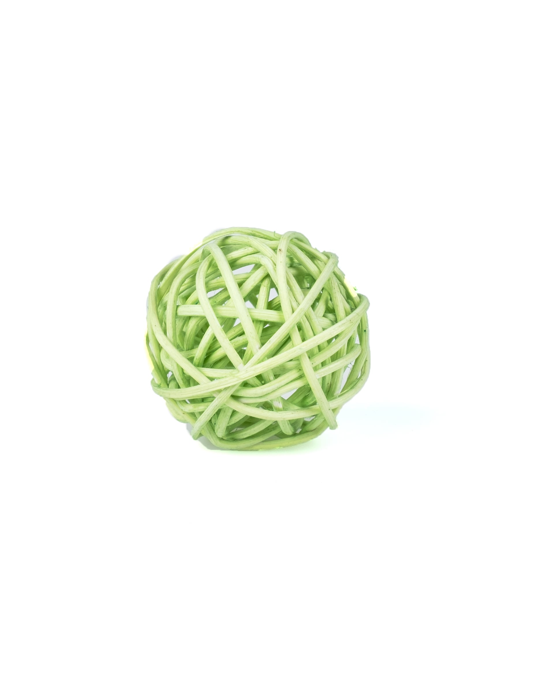 6 Boules en osier vert anis 3,5 cm
