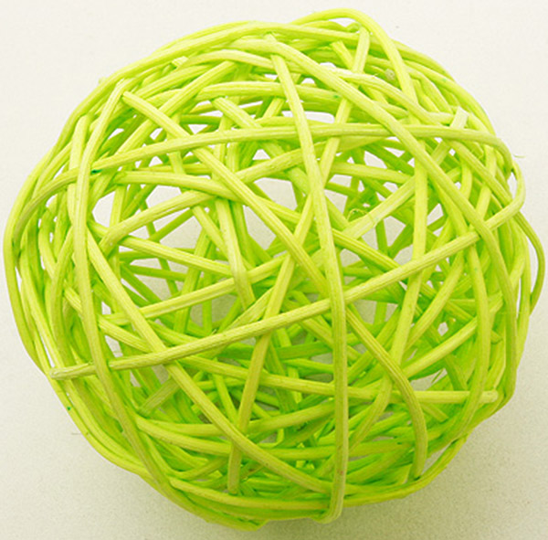 2 boules en osier vert anis (Dia. 6 cm)