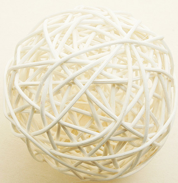 Boule en osier ivoire (Dia. 10 cm)