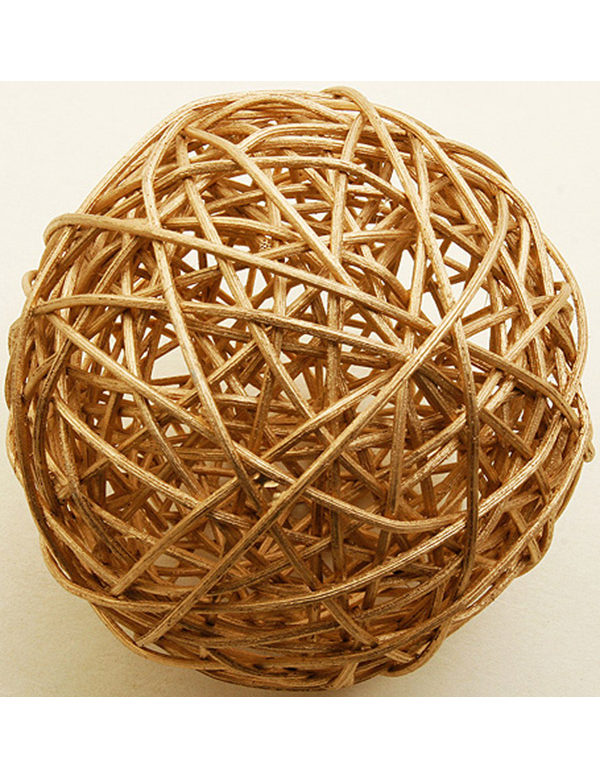 Boule en osier doré (Dia. 10 cm)