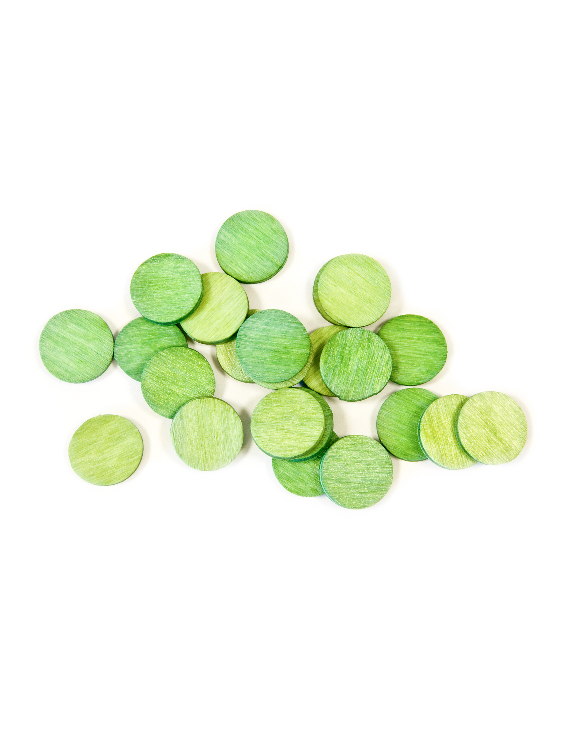 24 Petits confettis de table ronds verts 1.2 cm