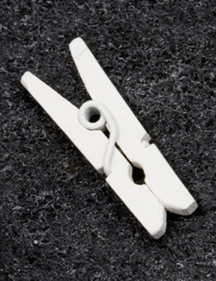 10 Mini pinces à linge en bois blanches 2,5 cm