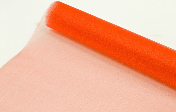 Chemin de table en organza brillant rouge