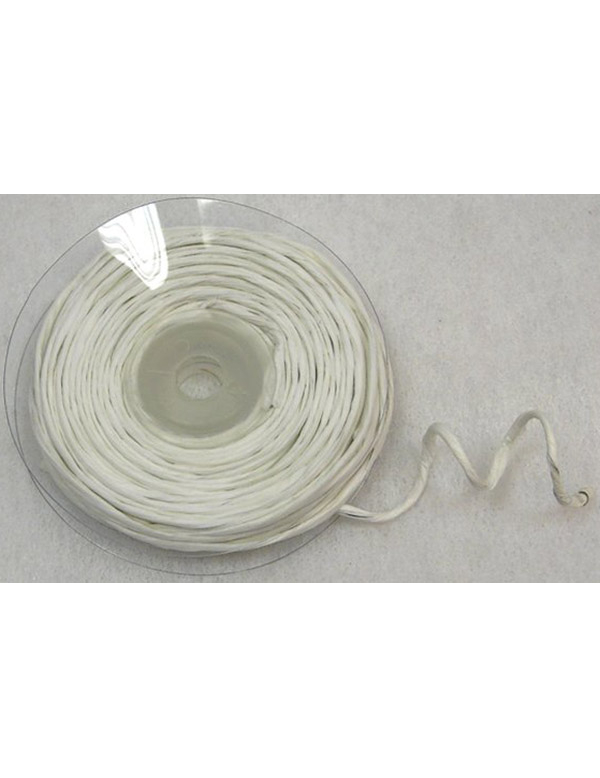 Rouleau de raphia avec fil métallique blanc 10 m