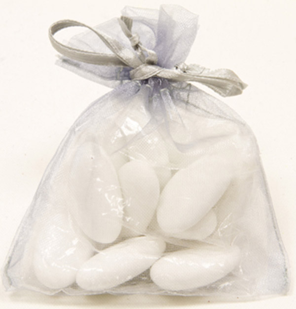 10 Sachets organza gris 10 x 8 cm