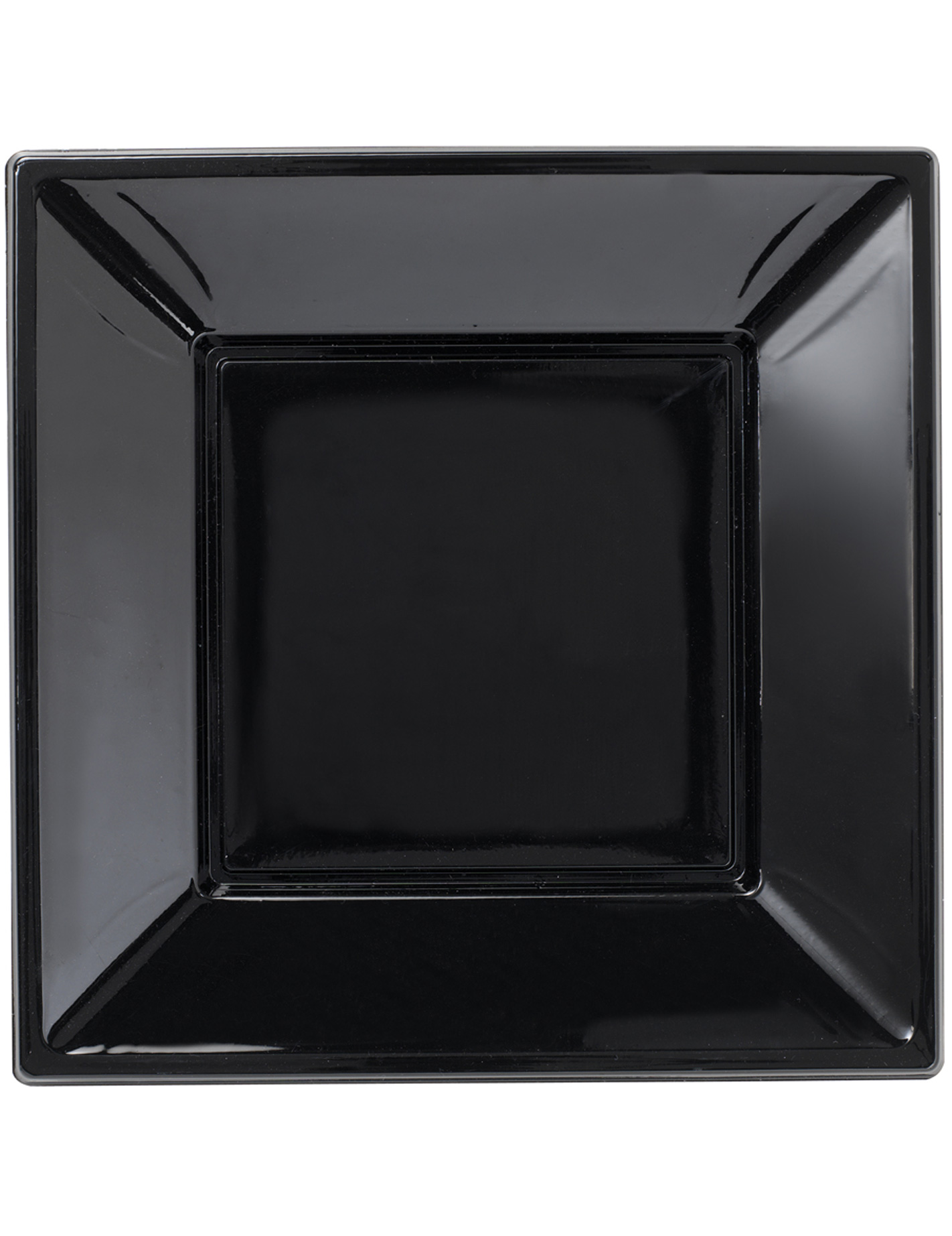 8 Assiettes Noires carrées en plastique 23 cm Modus Vivendi