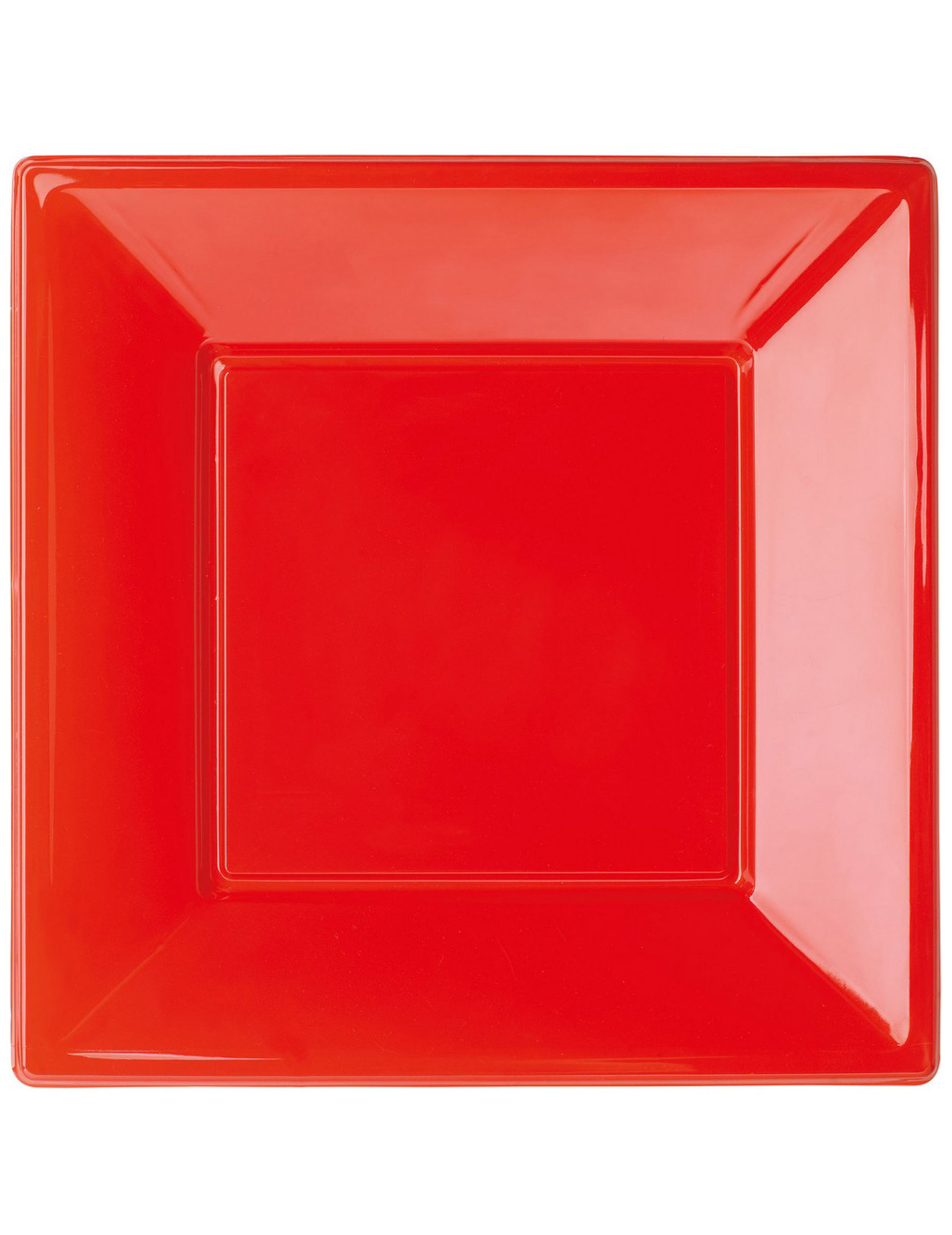 8 Assiettes Rouges carrées en plastique 23 cm Modus Vivendi