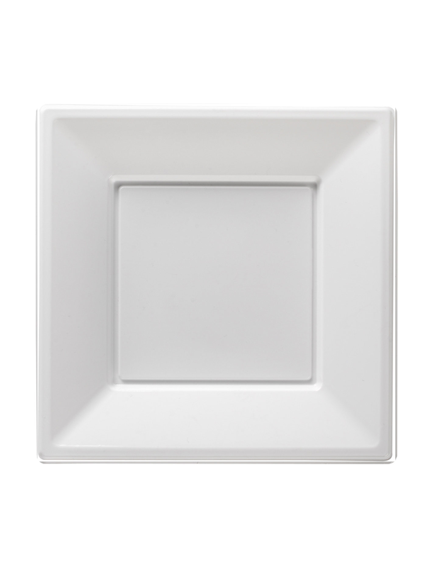 8 Assiettes blanches carrées en plastique 18 cm Modus Vivendi 
