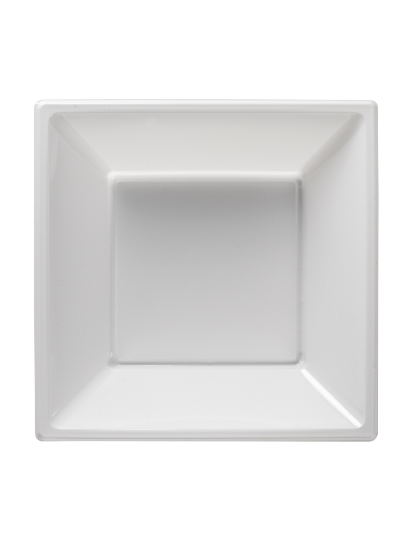 8 Assiettes Blanches  carrées creuses  en plastique 18 cm Modus Vivendi
