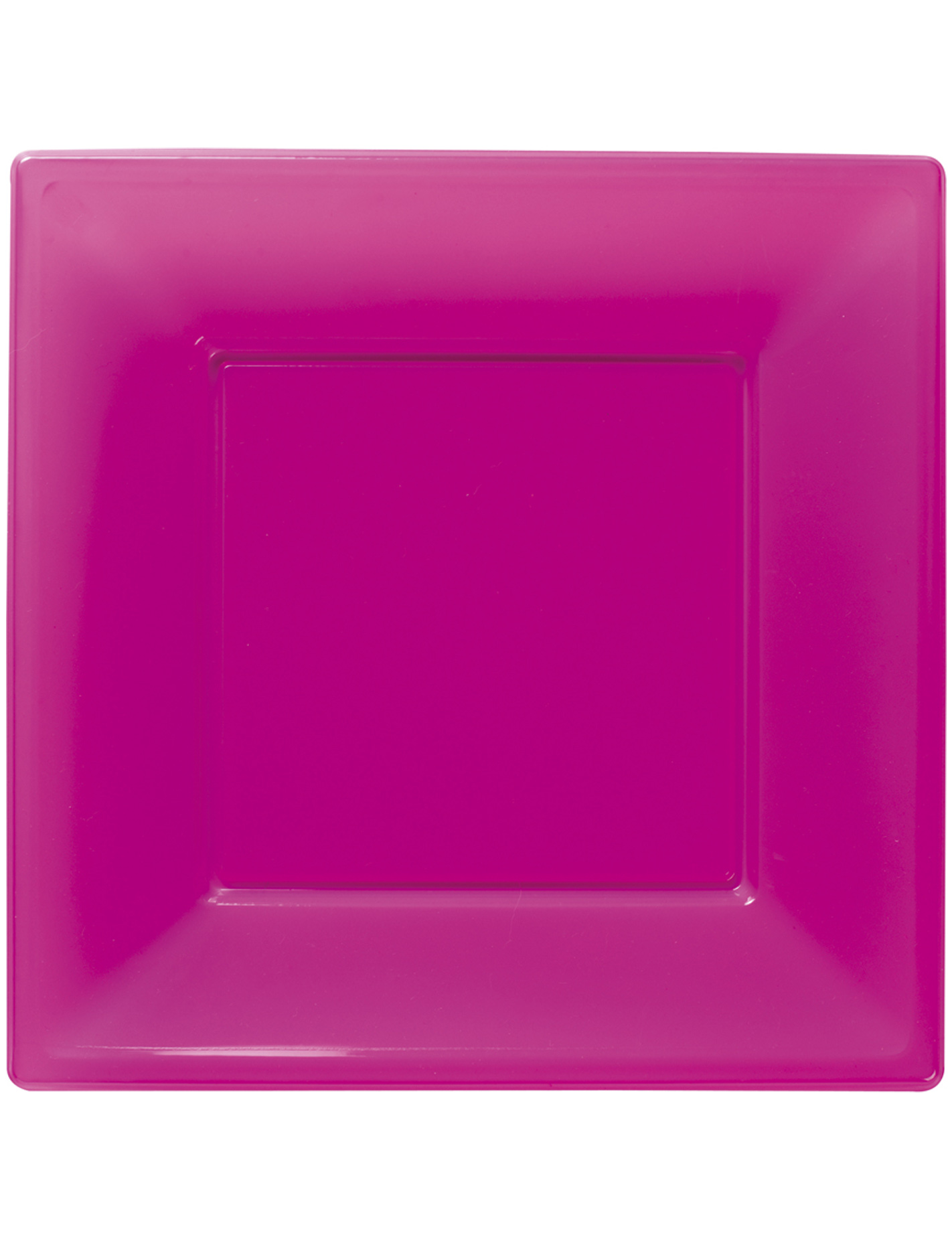 8 Assiettes Fuchsia carrées en plastique 23 cm Modus Vivendi
